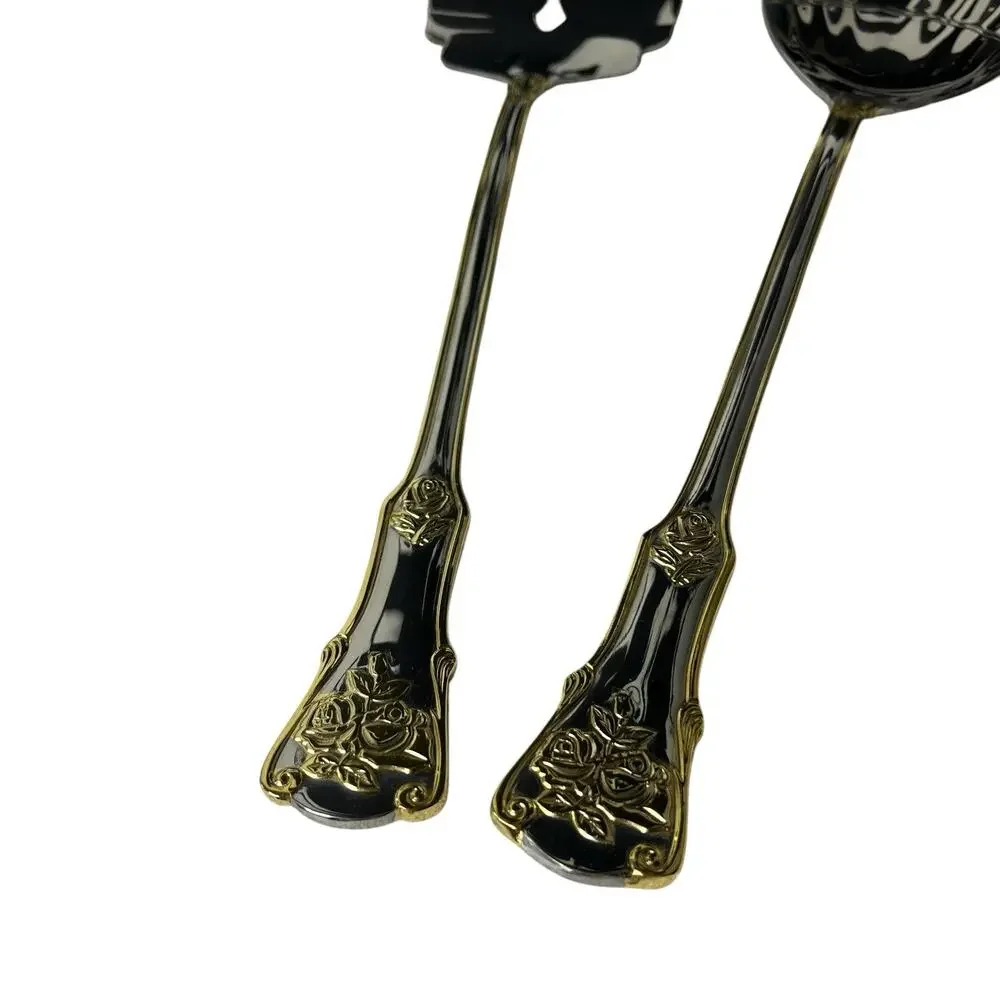 Royal Albert Old Country Roses 2 Piece Buffet Serving Set Stainless 18/10